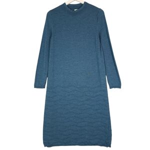 long sleeve knitted maxi dress Assia - Long Sleeve Knitted Maxi Dress With Belt - Wine Red